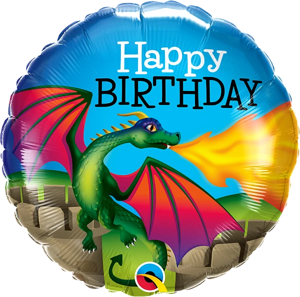 Qualatex Birthday Mythical Dragon Foil Balloon