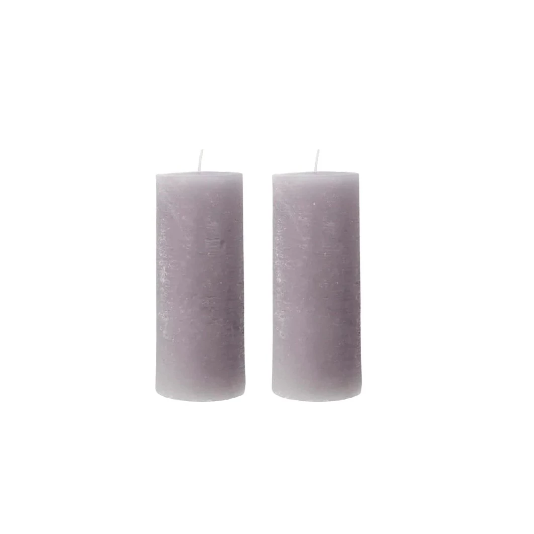 House Doctor Set of 2 Large Rustic Wax Pillar candles in Kit