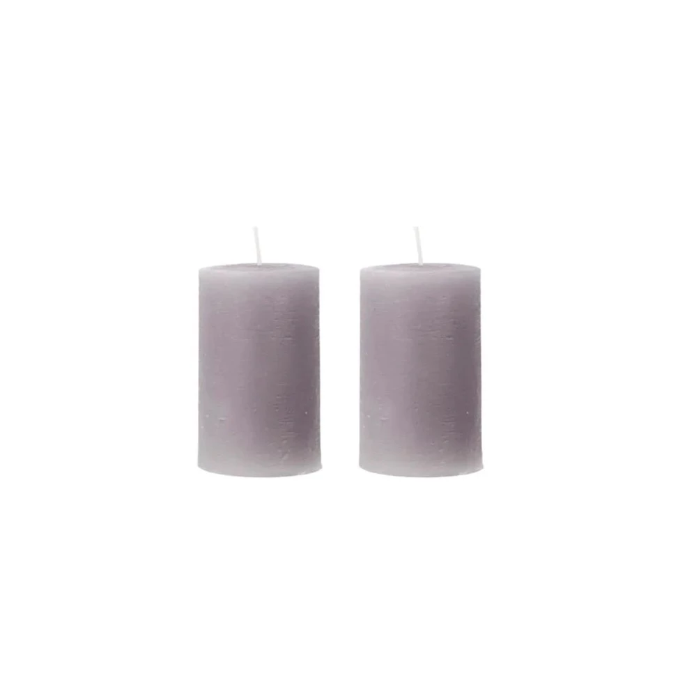 House Doctor Set of 2 Small Rustic Wax Pillar candles in Kit