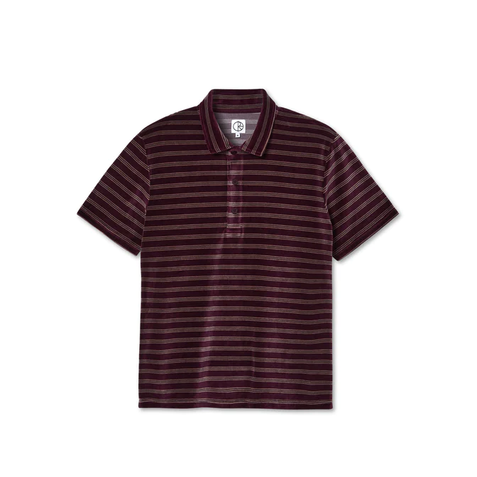 Velour Polo Shirt - Wine