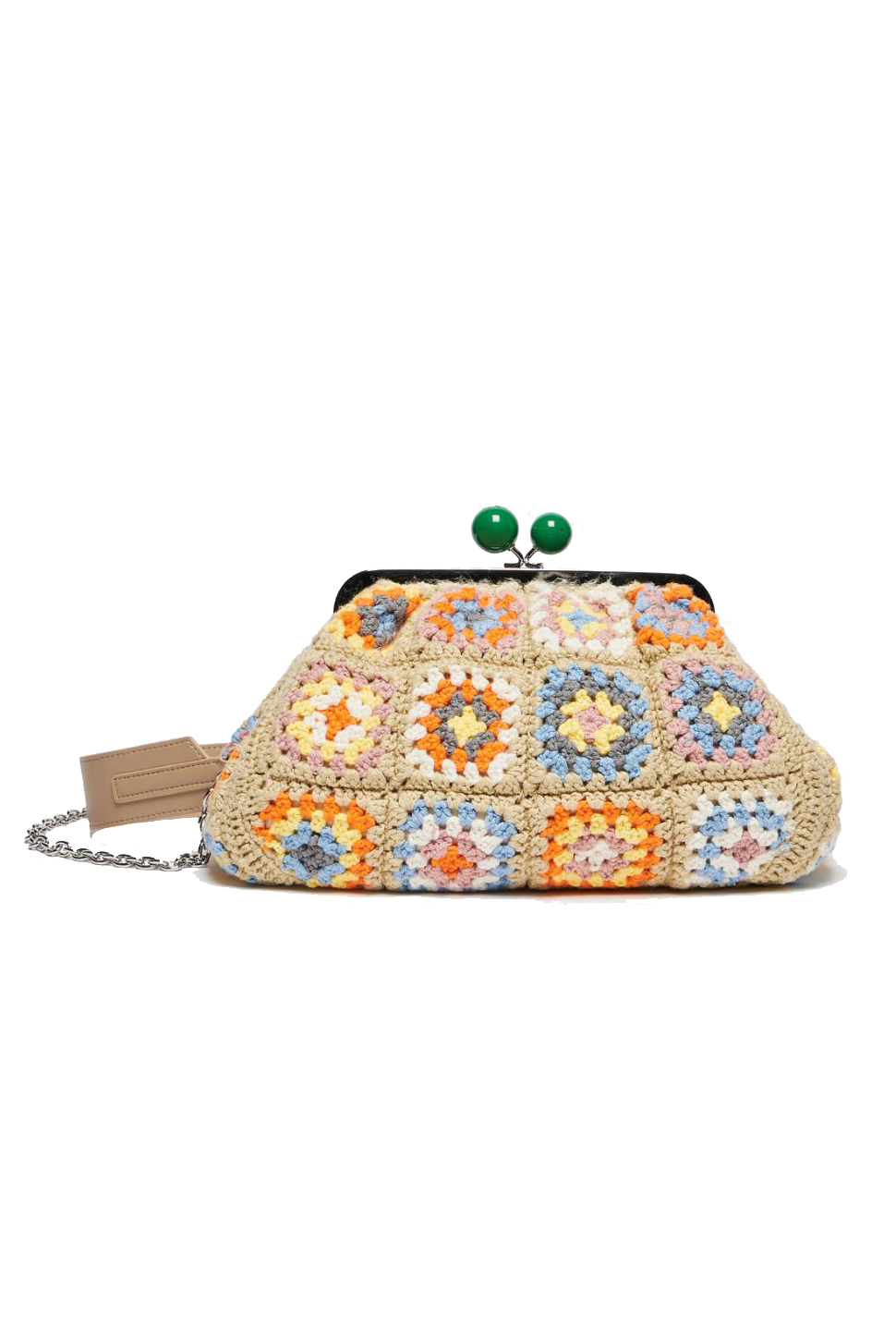 Nembo Medium Crochet Knit Cotton Pasticcino Bag - Beige