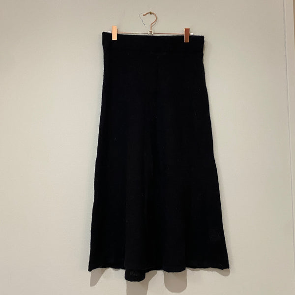 Black Wool Knit Skirt