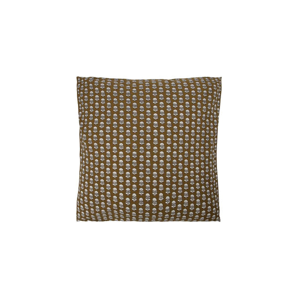 'nero' Camel Floral Print Cushion Cover 50 X 50 Cm