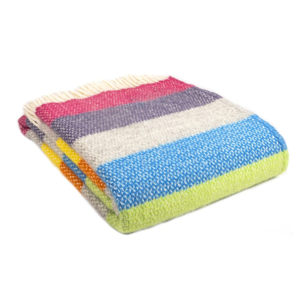 Pure New Wool Throw In Tutti Stripe