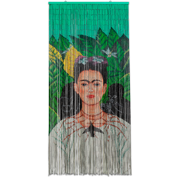 Kitsch Kitchen Bamboo Frida Kahlo Monkey Door Curtain