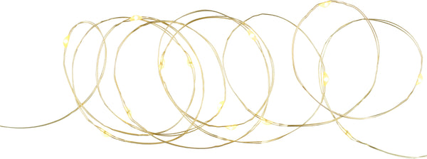 Sirius Warm White Led String Lights On Gold Wire