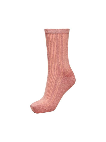 Selected Femme Glitter Socks - Rose Tan