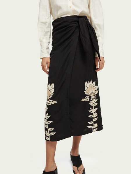 Embroidered Skirt - Black