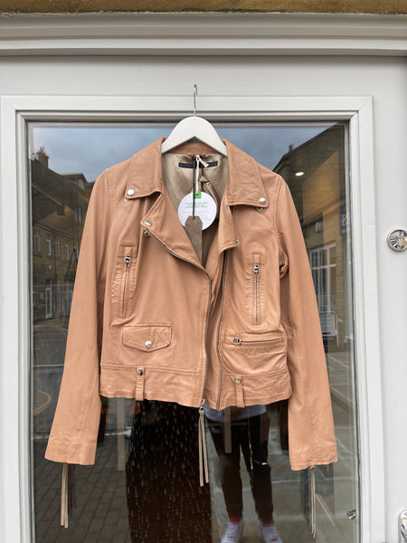 Mdk Seattle Thin Leather Jacket - Praline