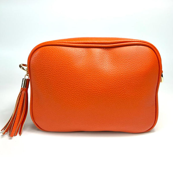 Single Zip Crossbody Bag - Orange