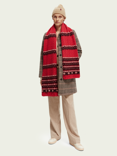 Maison Scotch Knitted Scarf - Electric Red