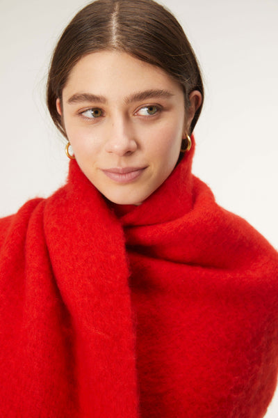 Compania Fantastic Large Wool Scarf - Red