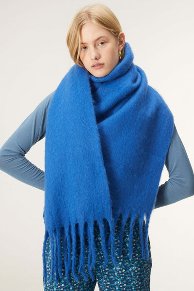 Compania Fantastic Large Wool Scarf - Blue