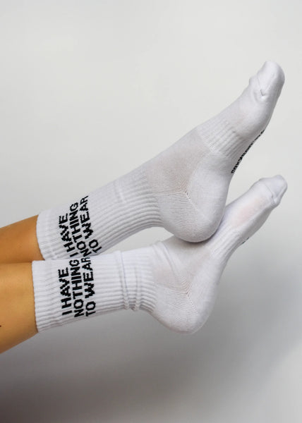 'i Have Nothing To Wear' Socks - White One Size