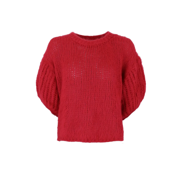 Puff Sleeve Jumper - Red