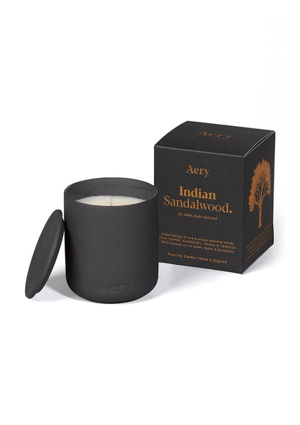 Aery - Indian Sandalwood Scented Candle - Black Clay