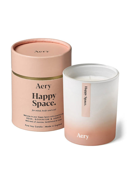 Aery Rose Geranium And Amber Happy Space Scented Candle