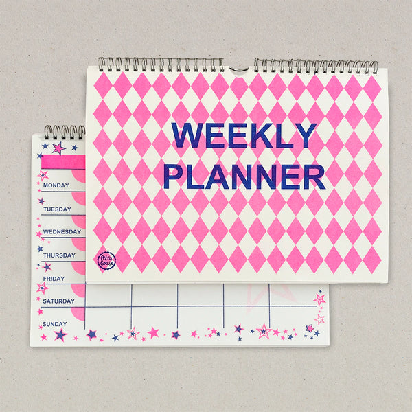 Petra Boase - Weekly Planner - Blue & Pink Diamond