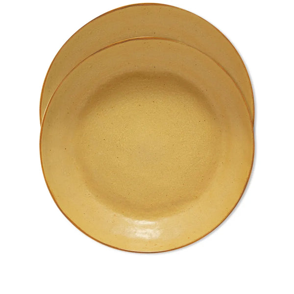 HK Living - Bold & Basic Ceramics: Pasta Plate Yellow/brown 