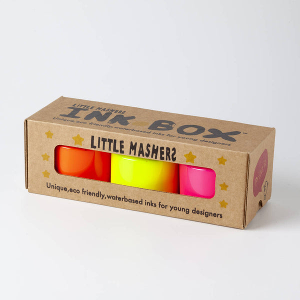 Little Mashers - Eco Fabric Inks - Neon Yellow, Pink, Orange