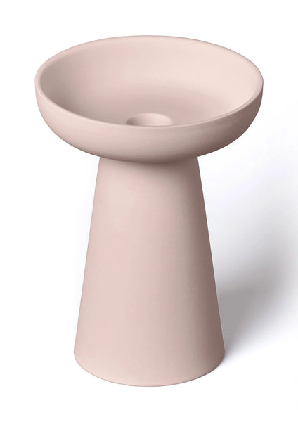 Aery - Porcini Soft Pink Candle Holder In Matte Clay (large)