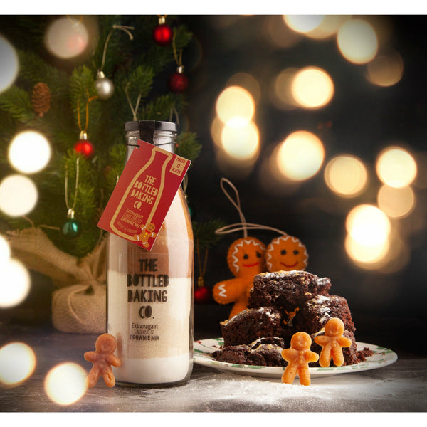 THE BOTTLED BAKING CO - Gingerbread Christmas Brownie Baking Mix In A Bottle