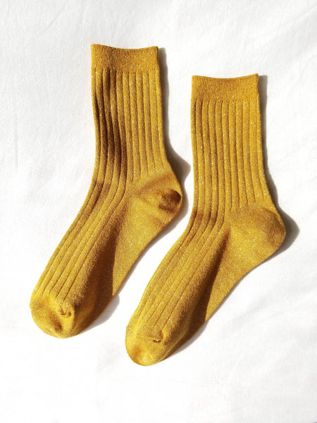 Le Bon Shoppe - Her Socks - Modal Lurex Mustard