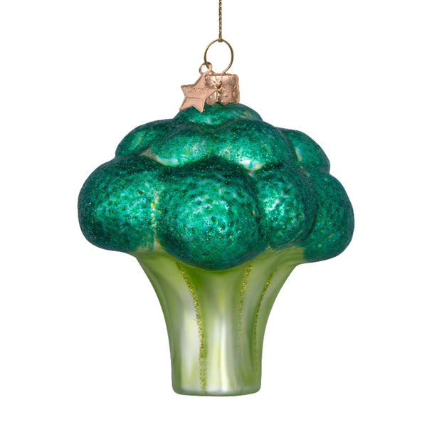 Vondels 10cm Christmas Ornament Glass Green Matt Broccoli