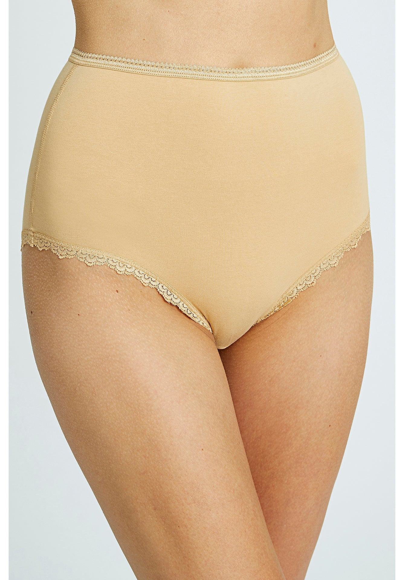 People Tree High Waist Briefs In Almond