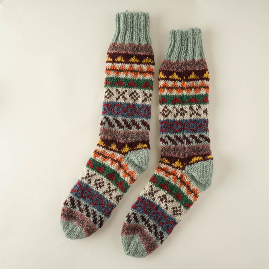 Liv Fair Isle Socks In Mint