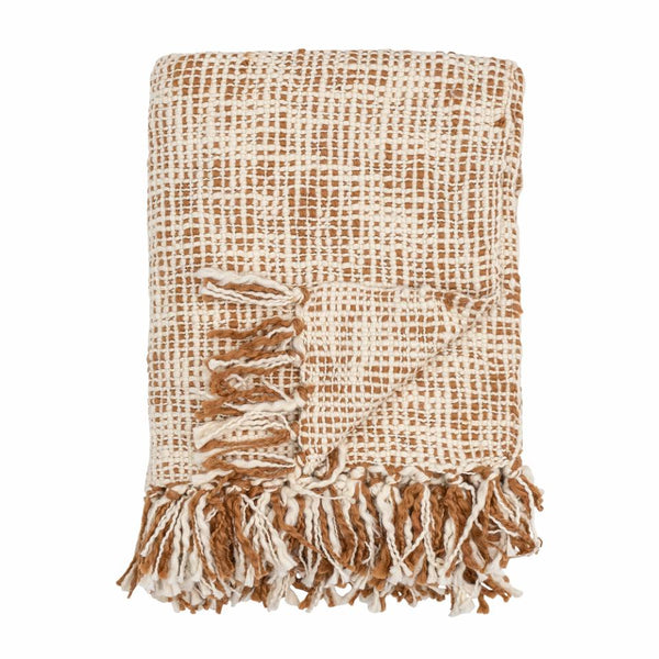 Bloomingville Giulia Throw, Nature, Recycled Cotton