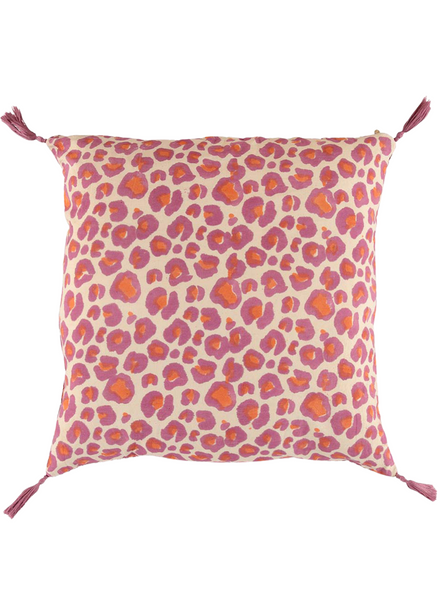 Doing Goods Large Pink Leopard Pillow From