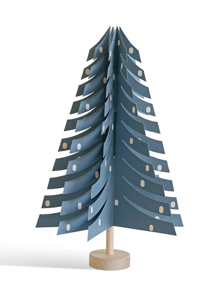 Jurianne Matter Paper & Wood Fir Tree Decoration - Dark Blue
