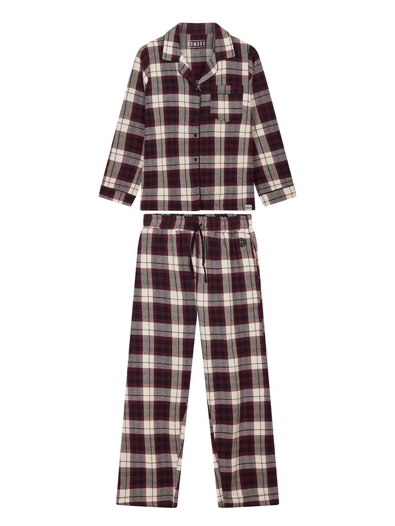 Red Cotton Jim Jam Pyjama Set