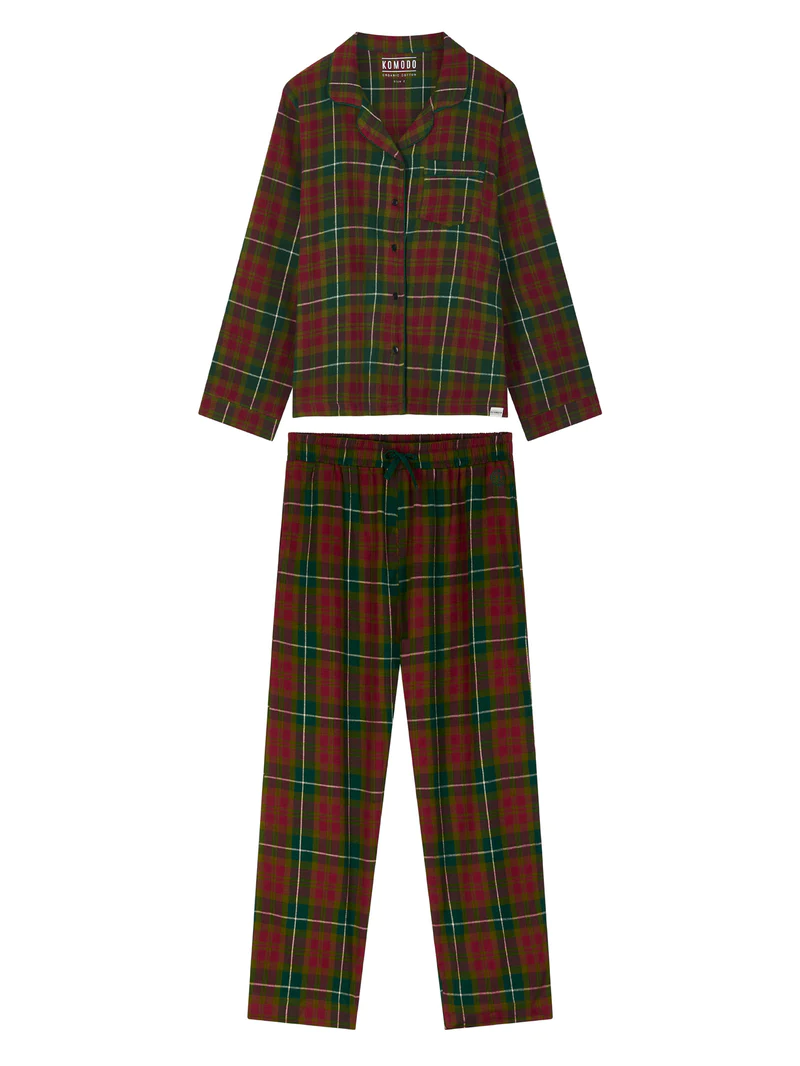 Komodo Green Cotton Jim Jam Pyjama Set