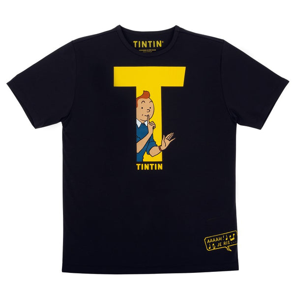 Julia Davey Tintin Mens Black T-shirt