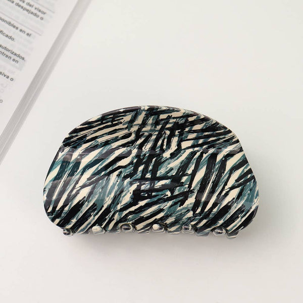 Abstract Black And Grey Hair Clip/claw