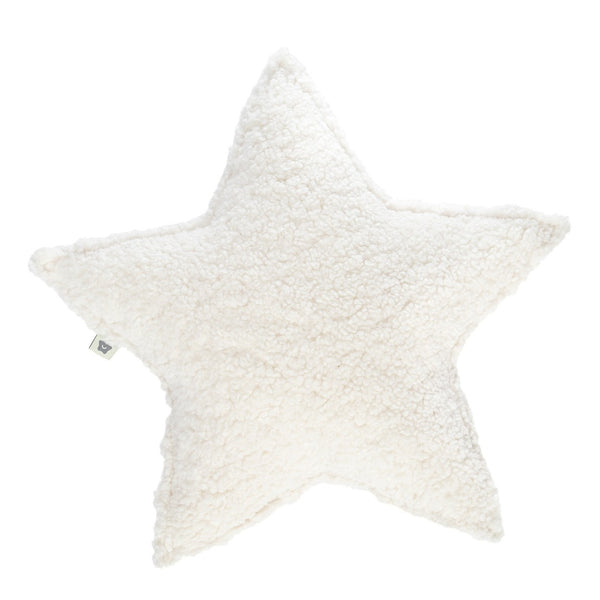 Cream White Star Teddy Cushion