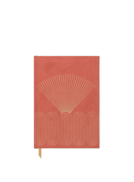 Suede Journal Radiant Rays - Bright Terracotta