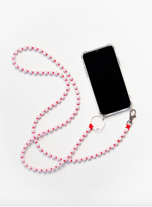 Phone necklace Phone Necklace Rosa with Fuxia fluorescent thread