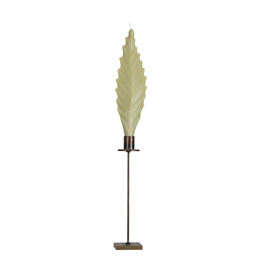 Cerabella Leaf Candle with Holder M - Handmade - Different Colors