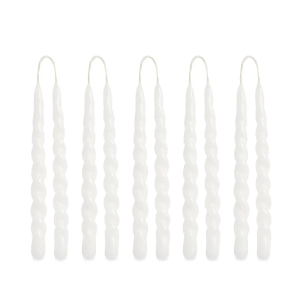 HAY - Mini Swirl Candles - 10 White Candles
