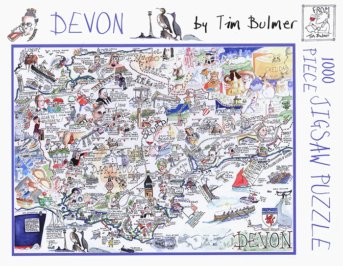 Tim Bulmer Map Of Devon 1000 Piece Jigsaw Puzzle