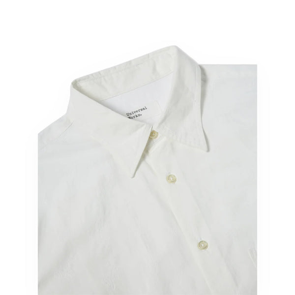 Universal Works Square Pocket Shirt Tokyo Paisley Weave White P2763
