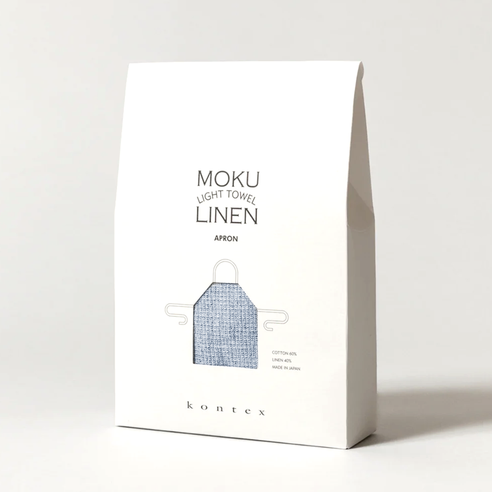 Kontex Moku Linen Kitchen Apron - Blue