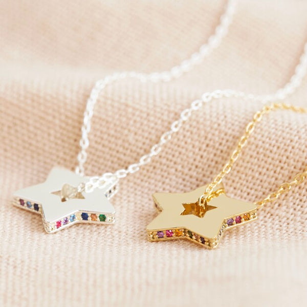 Crystal Edge Star Pendant Necklace