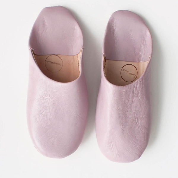 Vintage Pink Moroccan Leather Babouche Slippers