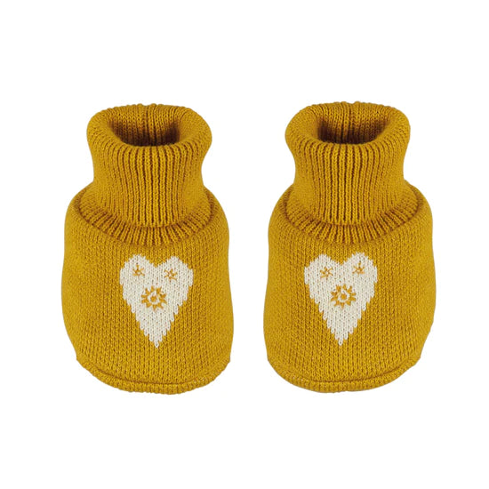 Yellow Heart Baby Slipper Socks