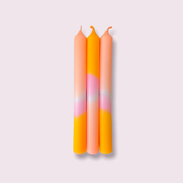 Pink Stories Dip Dye Neon Candles: Valentine Bunny