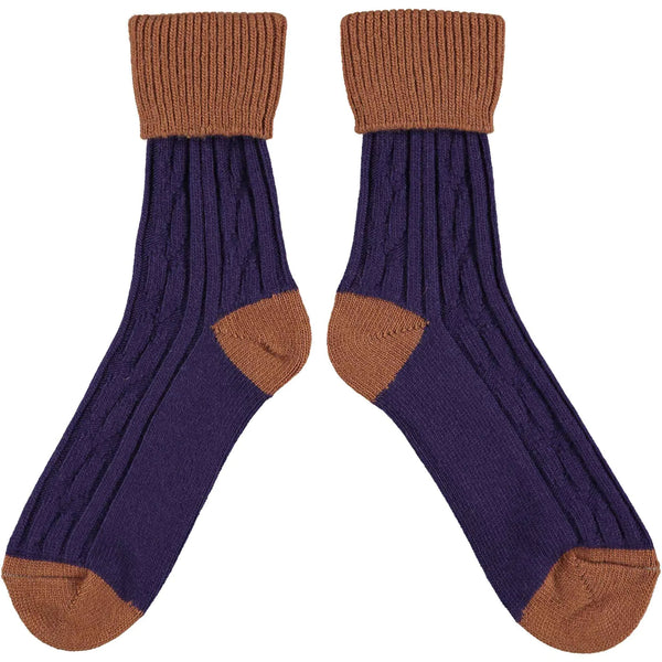 Purple/copper Men's Cashmere Socks